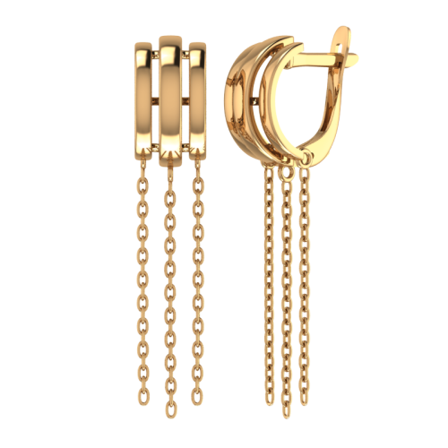 Золотые cерьги висячие