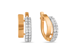 Золотые cерьги с фианитом