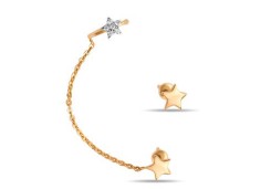 Золотые cерьги пусеты (гвоздики) с фианитом