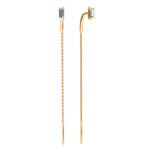 Золотые cерьги с фианитом