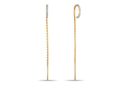 Золотые cерьги с фианитом