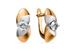 Золотые cерьги с фианитом