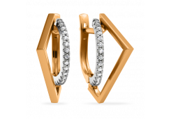 Золотые cерьги с фианитом