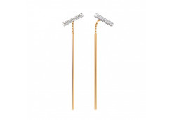 Золотые cерьги классические с фианитом