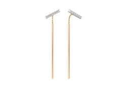 Золотые cерьги классические с фианитом