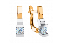 Золотые cерьги с фианитом