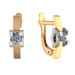Золотые cерьги с фианитом