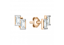 Золотые cерьги пусеты (гвоздики) с фианитом