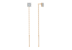 Золотые cерьги классические с фианитом