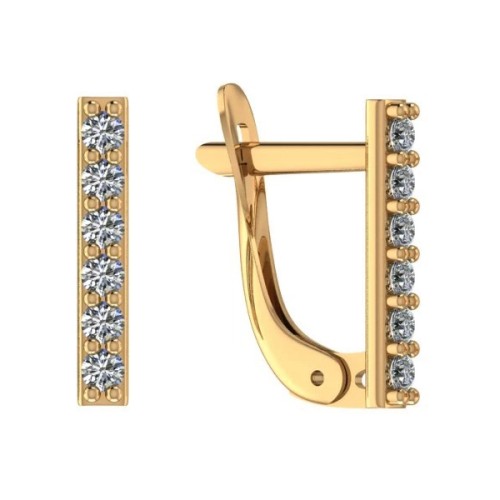 Золотые cерьги с фианитом