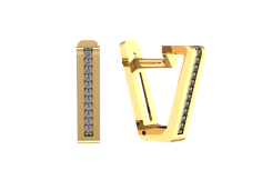 Золотые cерьги с фианитом