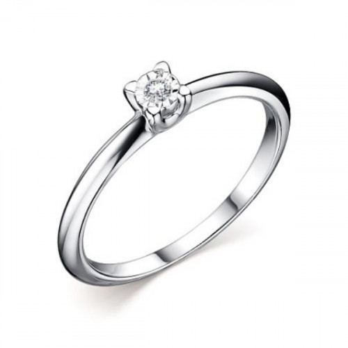 Серебряное кольцо с бриллиантом