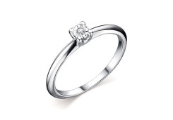 Серебряное кольцо с бриллиантом