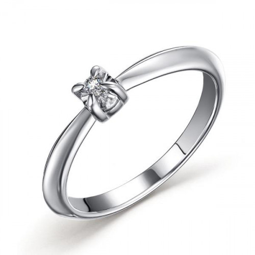 Серебряное кольцо с бриллиантом