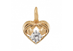 Золотая подвеска с фианитом