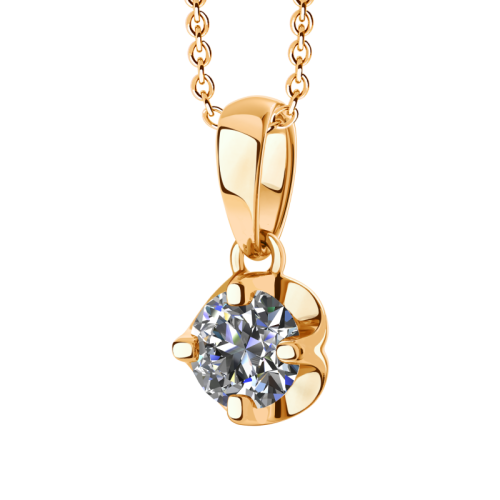 Золотая подвеска с фианитом