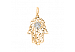 Золотая подвеска с фианитом