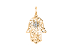 Золотая подвеска с фианитом