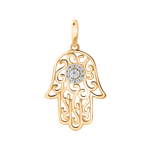 Золотая подвеска с фианитом