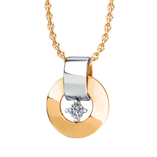 Золотая подвеска с фианитом