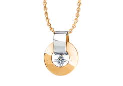 Золотая подвеска с фианитом