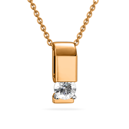 Золотая подвеска с фианитом