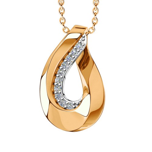 Золотая подвеска с фианитом