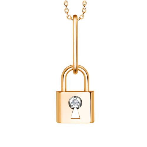 Золотая подвеска с фианитом