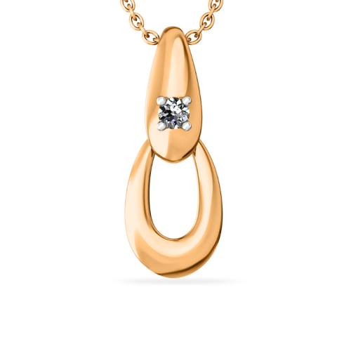 Золотая подвеска с фианитом