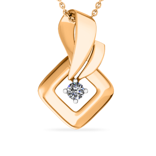 Золотая подвеска с фианитом