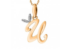 Золотая подвеска с фианитом