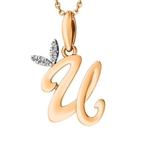 Золотая подвеска с фианитом