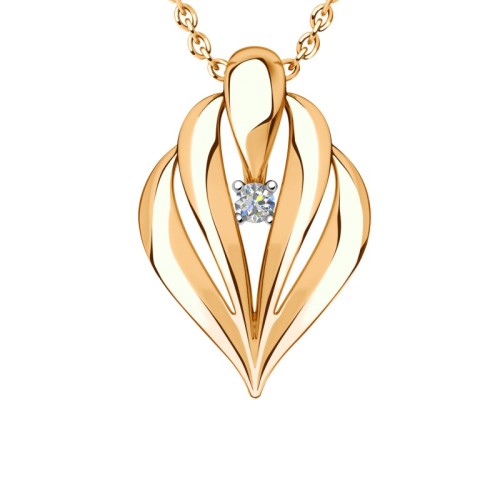 Золотая подвеска с фианитом