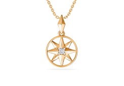 Золотая подвеска с фианитом