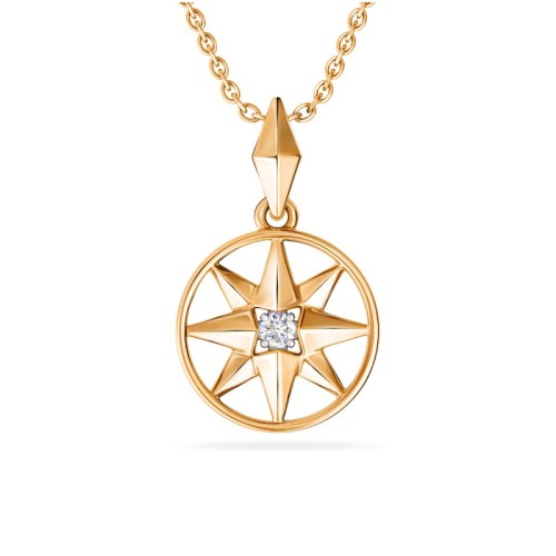 Золотая подвеска с фианитом