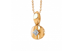 Золотая подвеска с фианитом