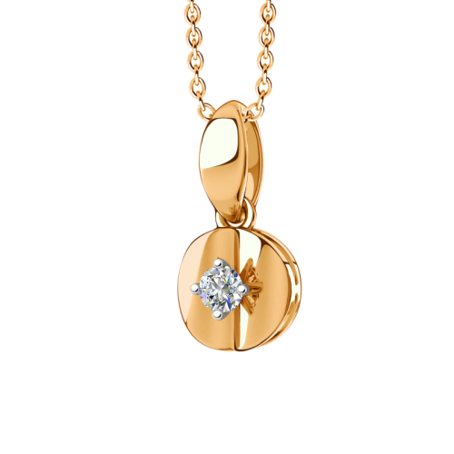 Золотая подвеска с фианитом