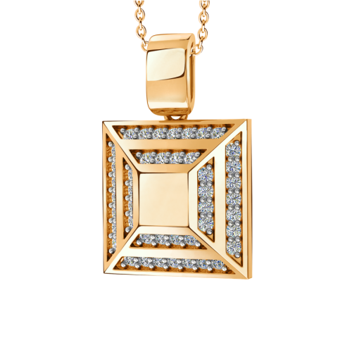 Золотая подвеска с фианитом