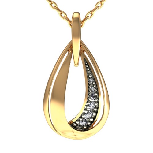 Золотая подвеска с фианитом