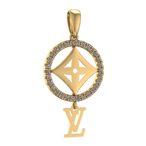 Золотая подвеска с фианитом