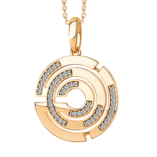 Золотая подвеска с фианитом