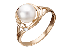 Золотое кольцо с жемчугом