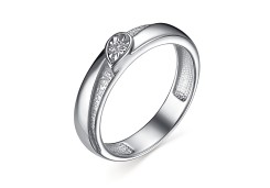 Серебряное кольцо с бриллиантом