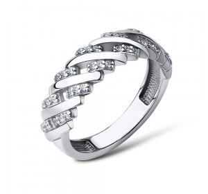 Серебряное кольцо с фианитом