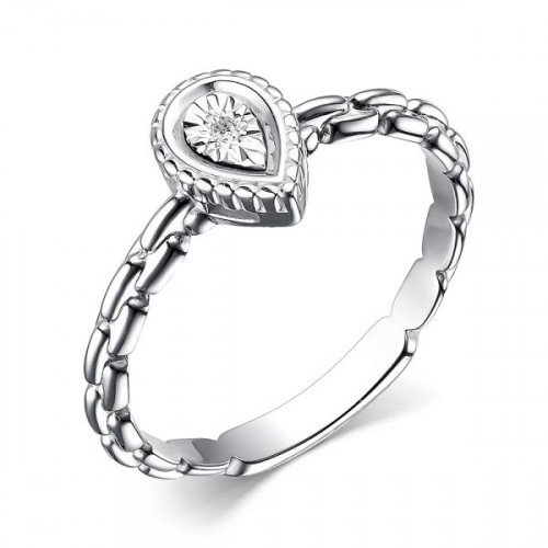 Серебряное кольцо с бриллиантом