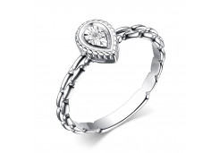 Серебряное кольцо с бриллиантом