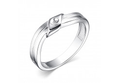 Серебряное кольцо с бриллиантом