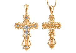 Крест из золота с фианитом