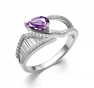 Серебряное кольцо с аметистом