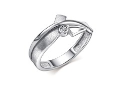 Серебряное кольцо с бриллиантом
